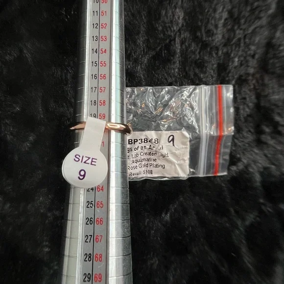 BOMB PARTY Ring Size 9 Lab Created Aquamarine - Picture 4 of 5